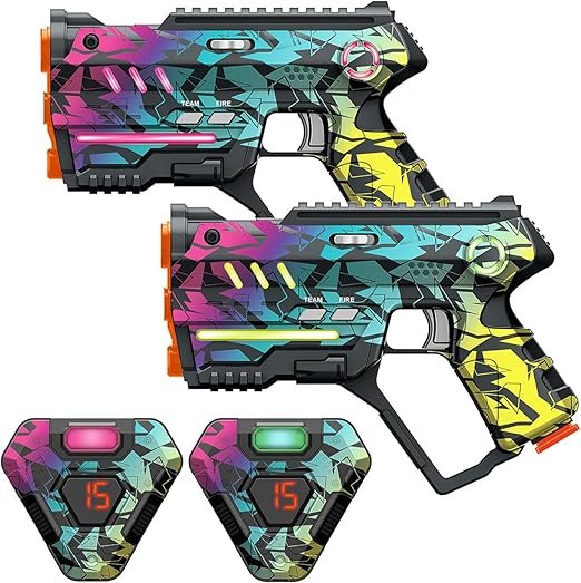 Laser Tag Set of 2, Lazer Tag Game for Kids Indoor & Outdoor Play, Gift Ideas for Kids Teens and Adu