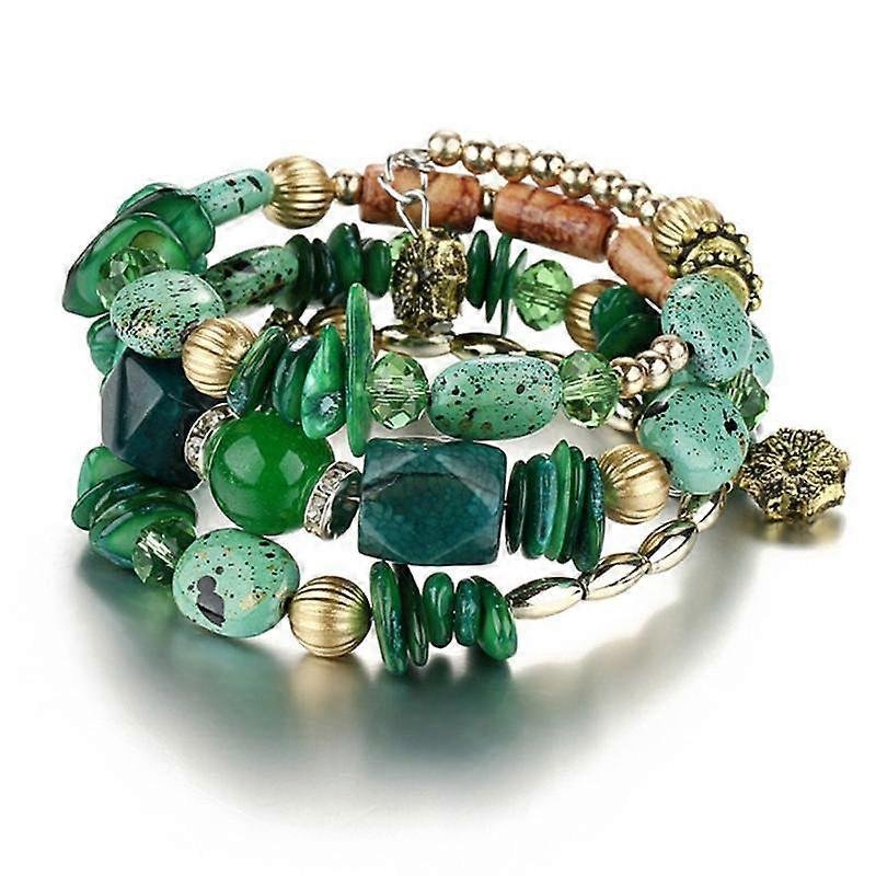 Vintage Colorful Natural Stone Beads Bracelet Bohemian Multilayer Fashion Bracelets for Women and Me